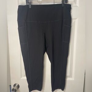 Chico's Zenergy Black Ankle Leggings Women's Size 3 Pockets Stretch XL/16